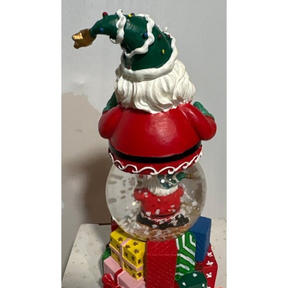 Santa Claus Snowglobe Resin Figure 45mm Holiday Joy with Box 5" Tall - Picture 4 of 9